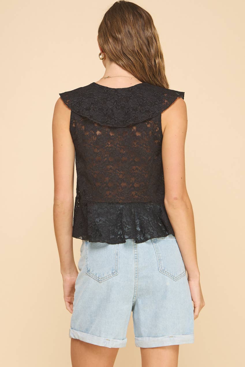 Paz Ruffled Lace Top FINAL SALE