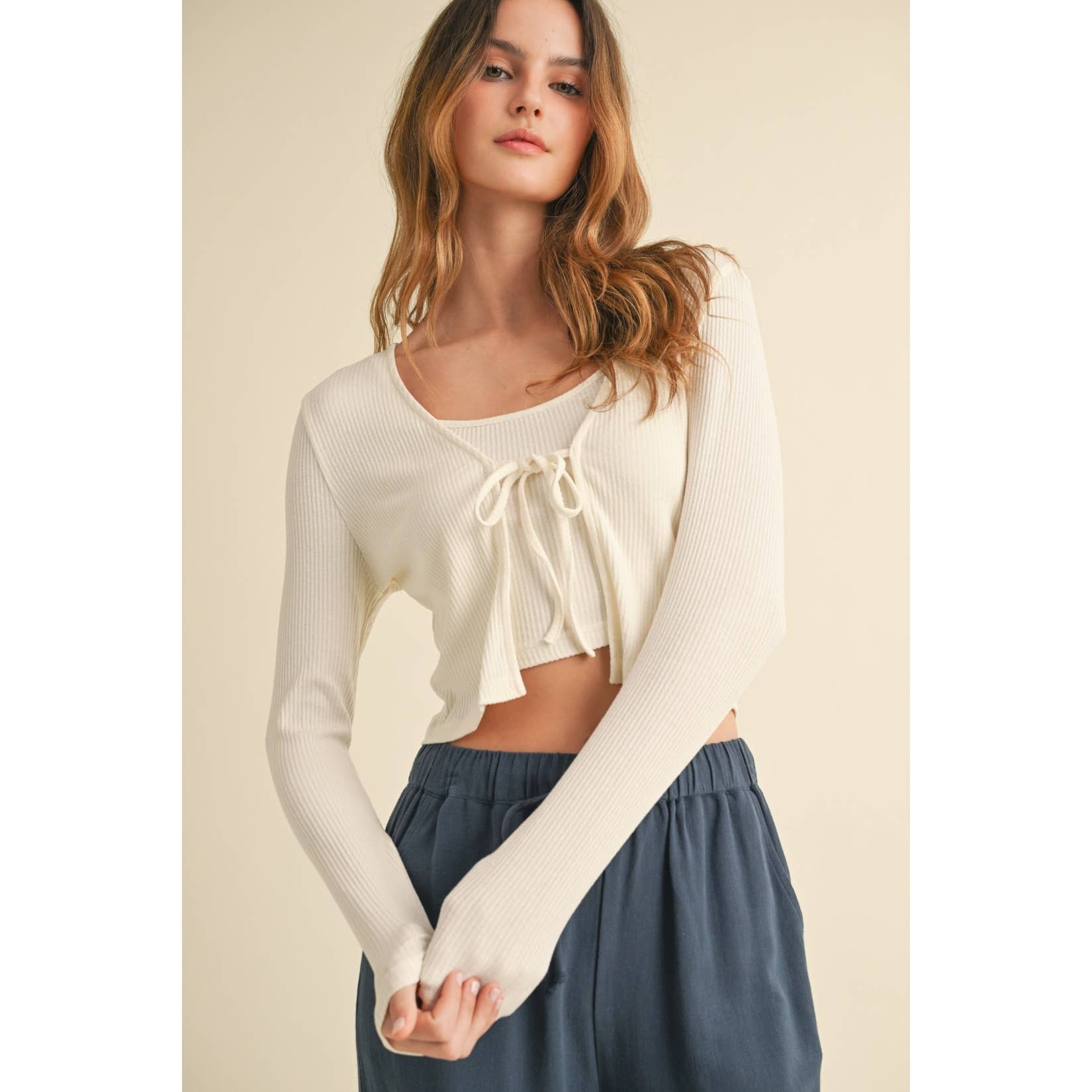 Paloma Ribbed Knit Cardi and Tank Set