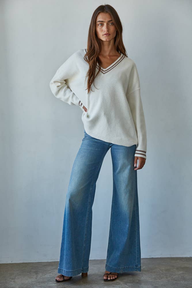 Weslie Deep V-Neck Sweater