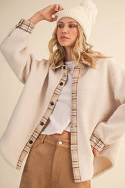 Austin Plaid Contrast Sherpa Jacket FINAL SALE