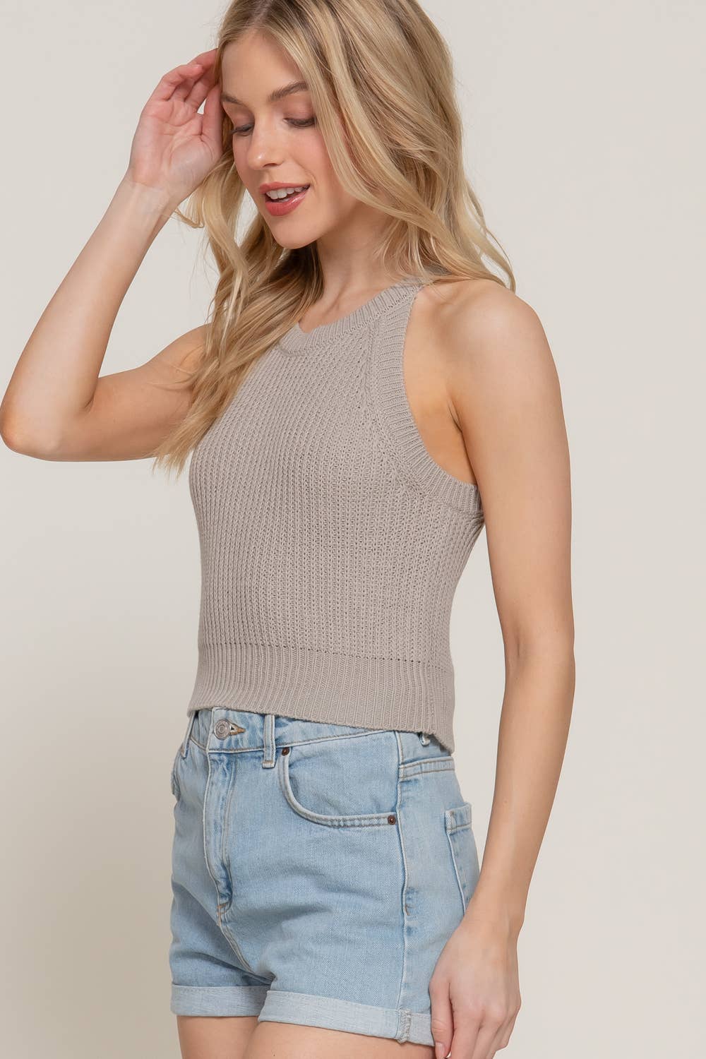 Rae Halter Neck Sweater Tank FINAL SALE