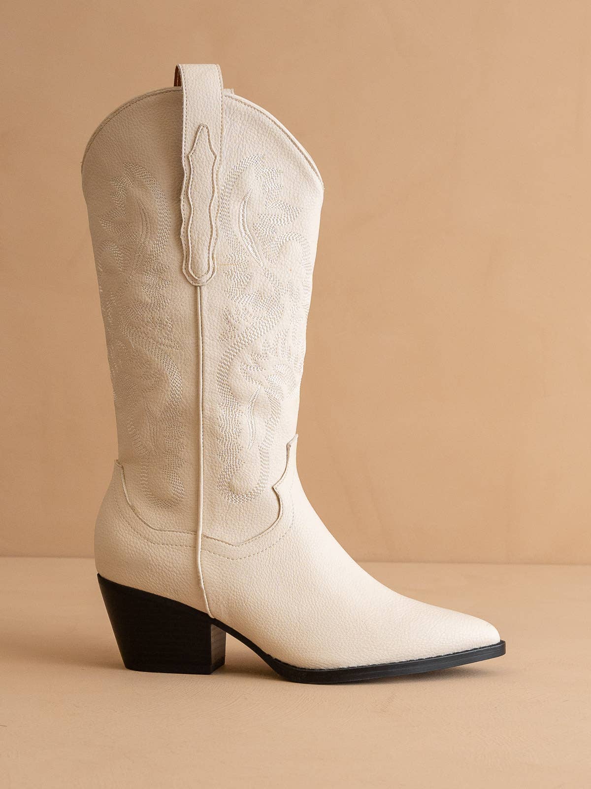 Amaya Off White Classic Western Boot