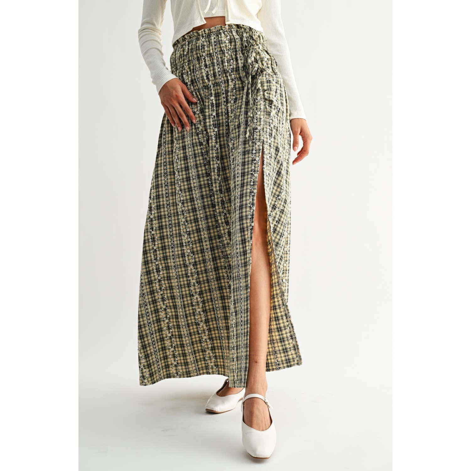 Scheana Plaid Maxi Skirt