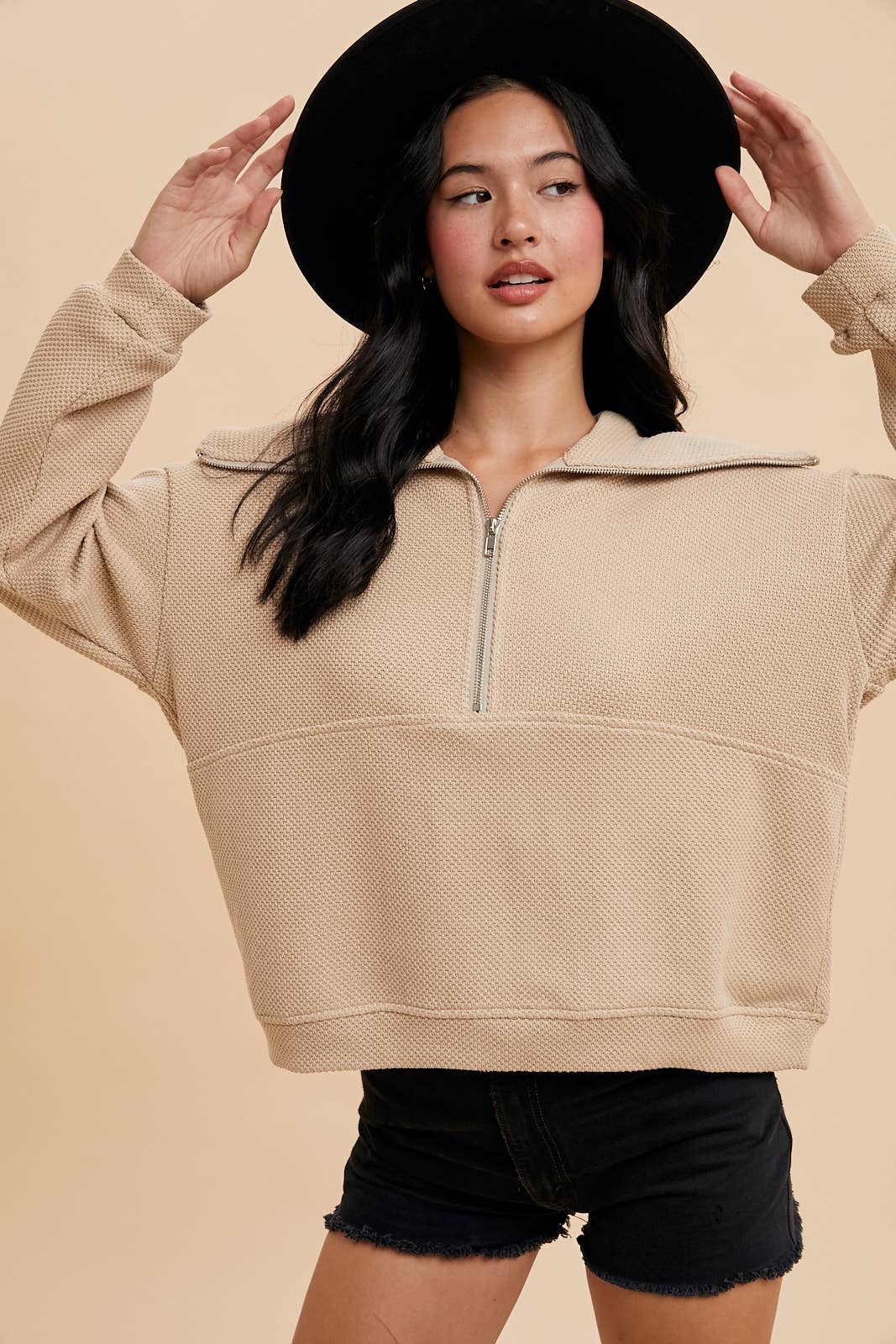 Taylor Exaggerated Lapel Quarter Zip