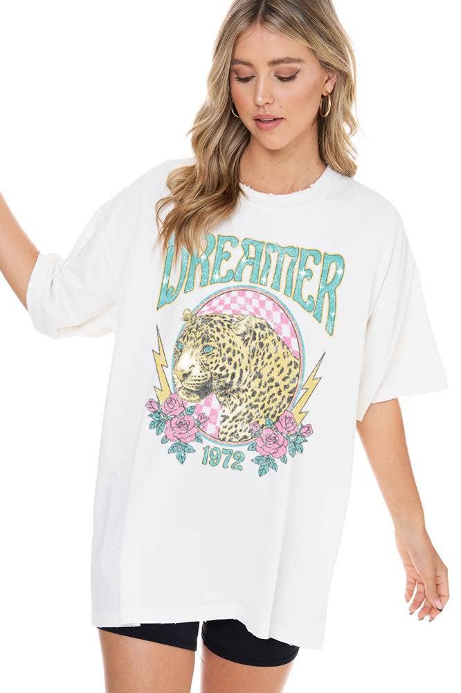 Ava Leopard Dreamer Tee FINAL SALE