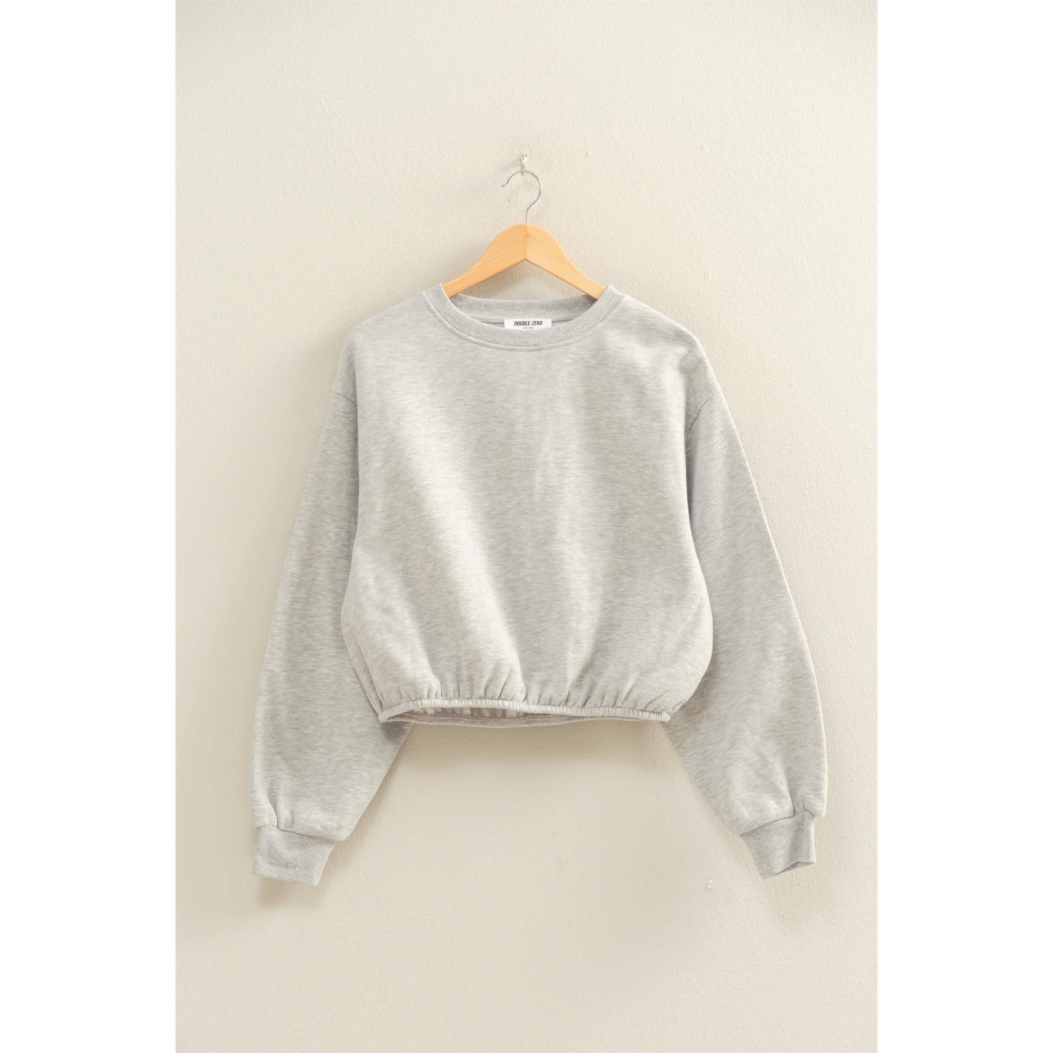 Elastic Hem Cropped Sweatshirt