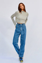 Carla High Rise Pleated Mom Jeans | FINAL SALE