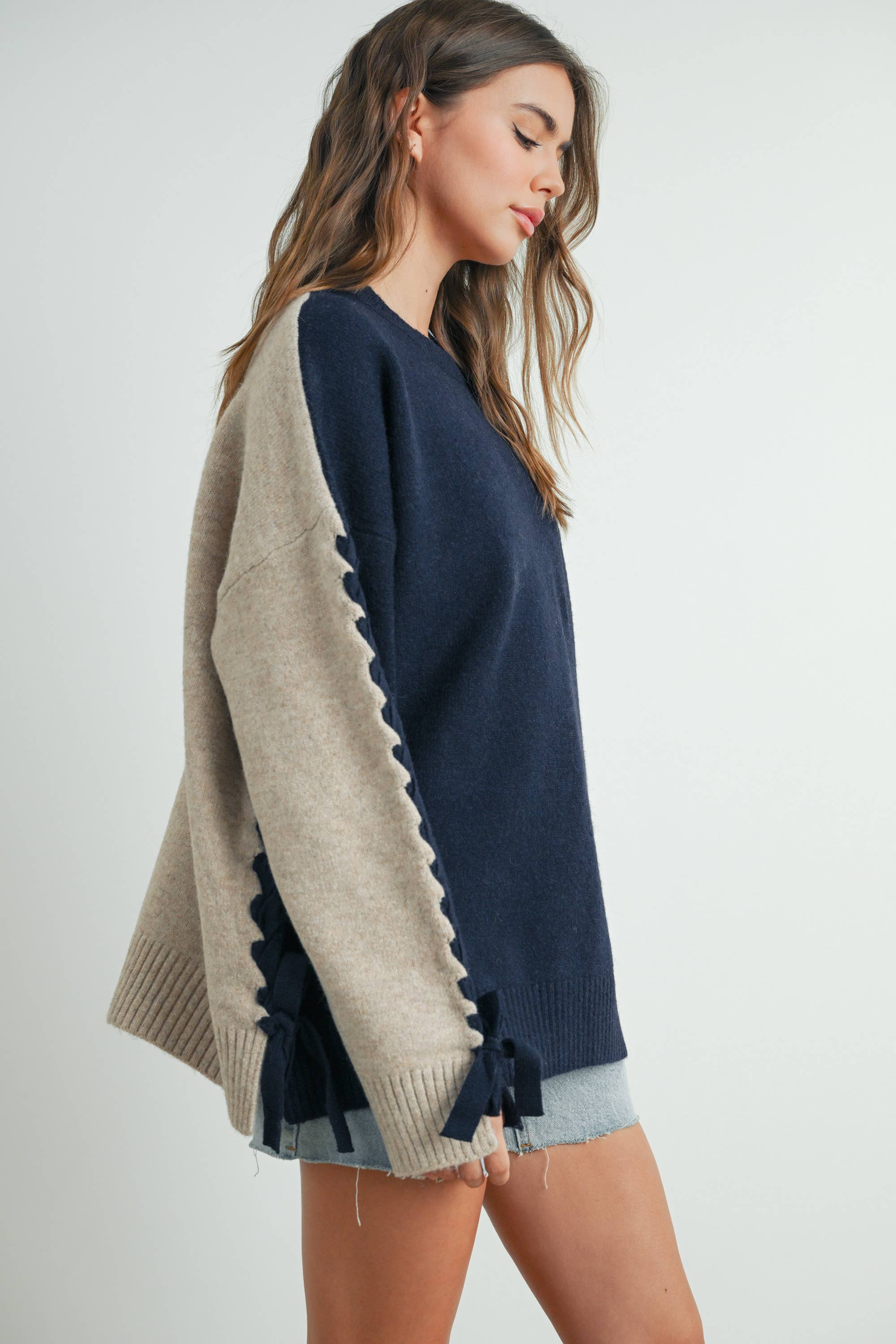 Cate Tie Sleeve Pullover Sweater FINAL SALE