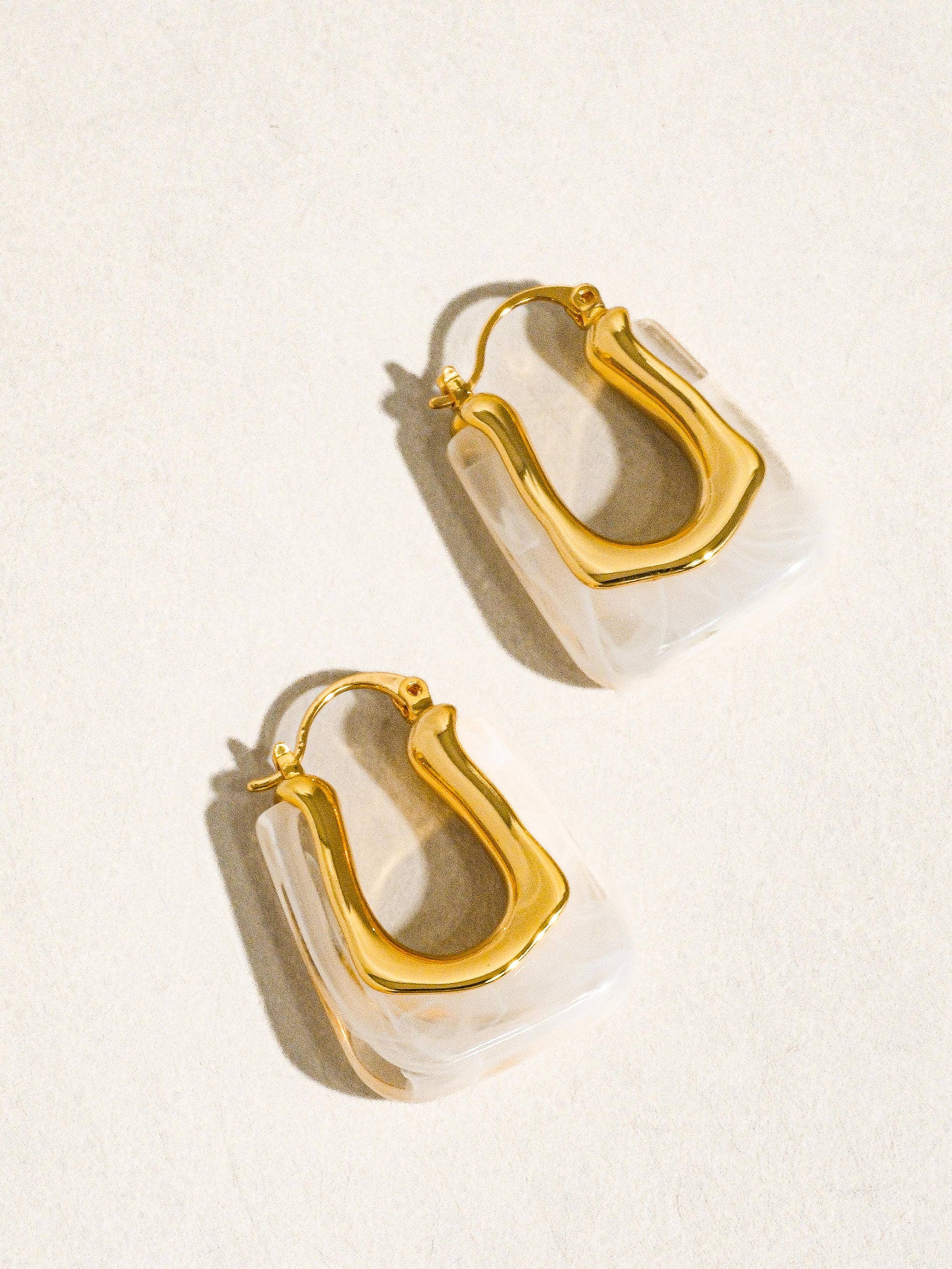 Talia 18K Gold U-Shaped Hoop Earrings