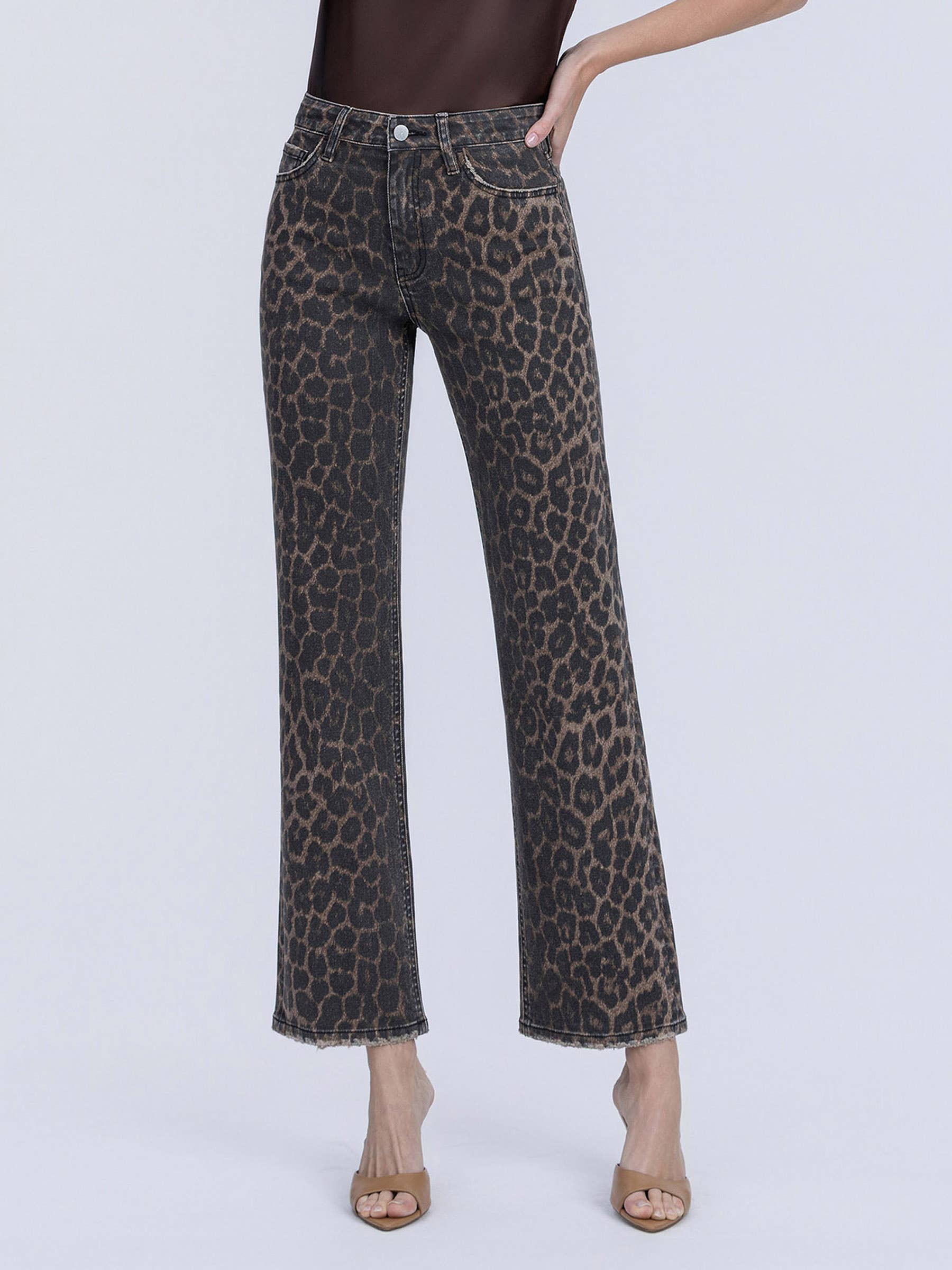 Shayla High Rise Leopard Denim