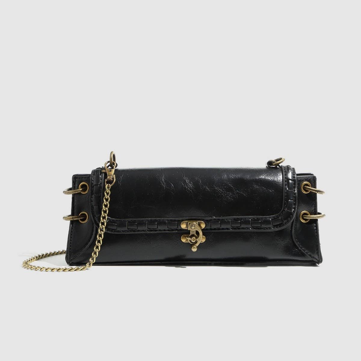 Delaney Bronze Lock & Chain Bag